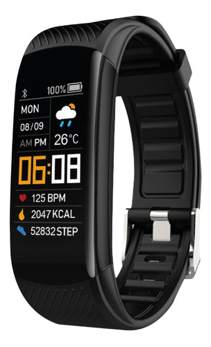 Smartwatch Smartband Soul Fit 300 Regist Pasos Presion Ritmo Caja Negro Malla Negro Bisel Negro Diseño De La Malla Liso