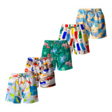 Kit 5 Shorts Infantil Bermudas Juvenil Menino Praia Voker