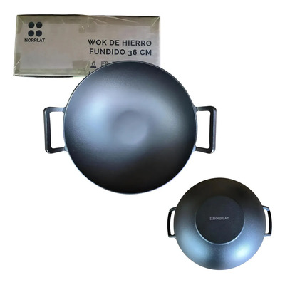 Sarten Wok Hierro Fundido 36cm X 10 Cm Redondo - Norplat Negro | Envío gratis