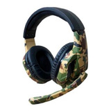 Headset Gamer C/ Microfone Camuflado Militar Ps4/ Pc/ Xbox
