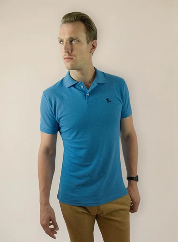 Playera Polo Valdov Caballero Classic Fit Azul Cielo