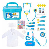 Juego Para Niños Kit Medico Cirujano Color Azul 23 Piezas
