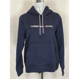 Poleron Tommy Hilfiger Mujer Canguro Bordado Original