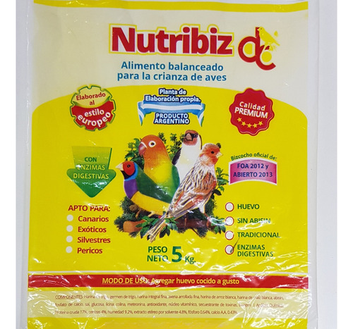 Alimento Aves Pajaros Canarios Bizcocho Nutribiz X 2 Unid