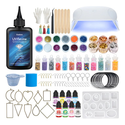 Kit De Resina Uv Con Moldes, Purpurina Y Lámpara Led | MercadoLibre