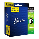 Elixir Cuerdas Guitarra Electrica Optiweb 3 Pack 09-42