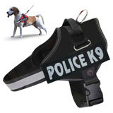 Coleira Peitoral Cães Pequeno E Médio Porte Guia K9 Police Cor Preto M Police K9 Tamanho Da Coleira M