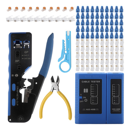 Kit De Herramientas Rj45, Rj-11, 6p/rj-12, 8p/rj-45, Crimpad