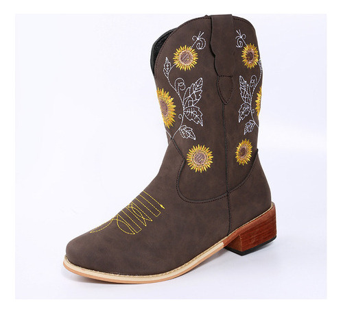 Botas Vaqueras Medianas De Girasol Para Mujer