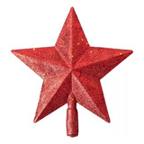 Estrella Puntal 15cm Arbol Navidad Adorno Decoracion Colores Color Rojo
