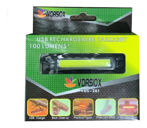 Luz Bicicleta Trasera Led Usb Destelladora En Slice Deportes