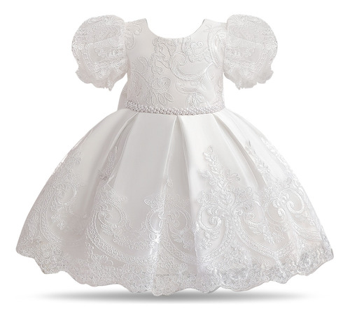 Vestido De Encaje Para Bautizo De Cumpleaños Para Niña