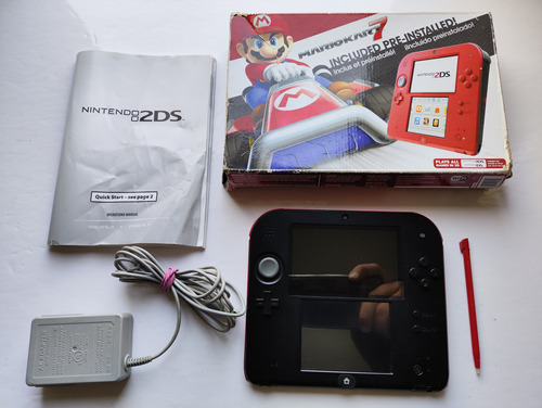 Nintendo 2ds Original Color Rojo Negro +cargador+juegos+caja