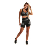 Conjunto Academia Short + Top Bicolor Fitness Feminino