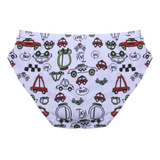 Kit 100 Cueca Infantil Algodão Menino Estampado Atacado