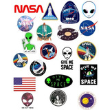 40 Apliques Nasa Ufo Alien Termocolantes Para Camiseta 