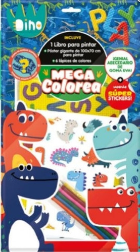 Dino Flow Pack 3 Mega Colorea Libro Para Pintar   Poster Gig