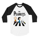 Playera Raglan 3/4 Snoopy The Peanuts The Beatles