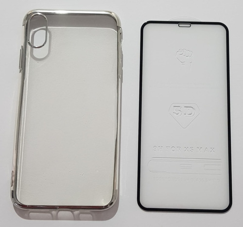 Funda Silicona+ Glass 5d Full Glue Compatible iPhone XS Max