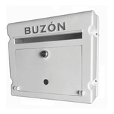 Buzon Aleman Blanco Con Chapa Residencial Inoxidable