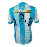 Camiseta Fantasia Argentina Campeon, Kempes, Maradona, Messi