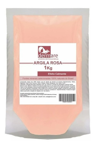 Argila Rosa 1kg - Facial Corporal Estética - Dermare