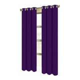 Cortinas Blackout 188cm Ancho X 240cm Largo En 2 Paneles Color Morado