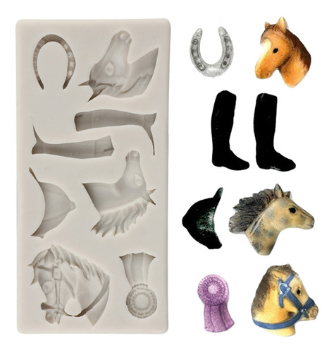 1pcs Molde De Silicona Herraduras Caballo Fondant Resina