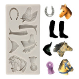 1pcs Molde De Silicona Herraduras Caballo Fondant Resina