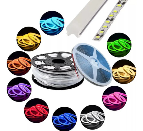 Super Tira 2da Generacion Neonflex 25m Kit2pzs Color Elegir