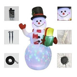 1.5m Inflable Navidad Nieve Mono Multicolor Led