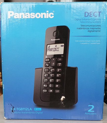 Teléfono Inalámbrico 2 Auricul Digital Panasonic Kx-tgb112la