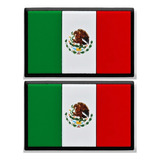 Pack 2 Parches Goma De Pvc Bandera De México Táctica Militar