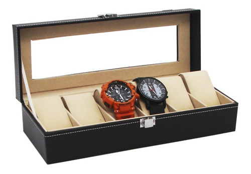 Organizador De Relojes 6 Puestos +estuche Reloj