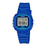 Relógio Casio Feminino - Modelo La-20wh-2adf (nf/garantia) Correia Azul Bisel Azul Fundo Borda Azul