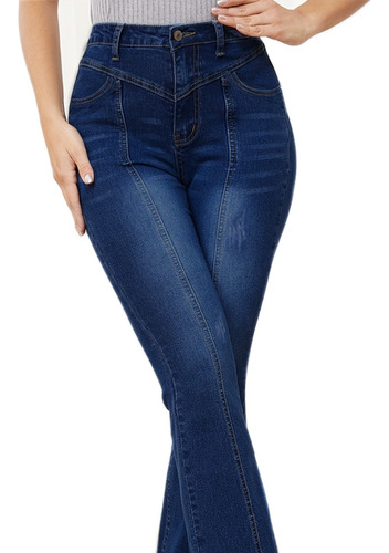 Vaquero Blue Jeans Casual Stretch Para Mujeres Kunz