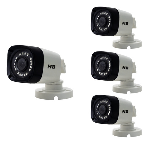 4 Câmeras De Segurança Cftv Bullet Híbrida 2mp Hb402 Hb Tech