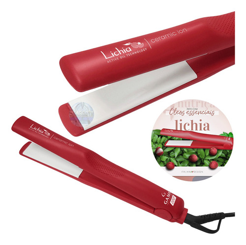 Chapinha De Cabelo C/ Oléo De Lichia Ceramic Íon Bivolt + Nf