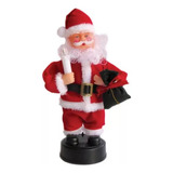 Enfeite Natal Boneco Papai Noel Som Luzes E Vela