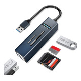 Hub Adaptador Usb Lector Usb 3.0 Memoria Micro Sd, Sd Y Usb