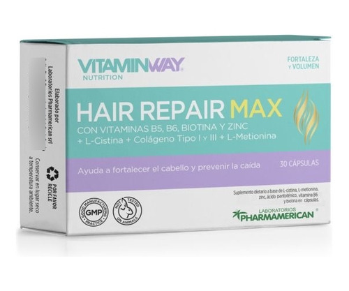 Hair Repair Max - Vitamin Way X 30 Caps. Pack X 2 Cajas. 