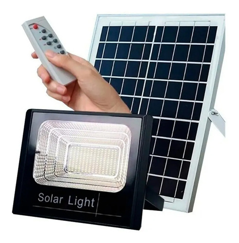 Refletor Led Solar 200w Holofote Bateria Placa Controle Ip67