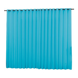 Cortina Roma 3,00x2,50 Com Ilhos Para Varão Azul Tiffany