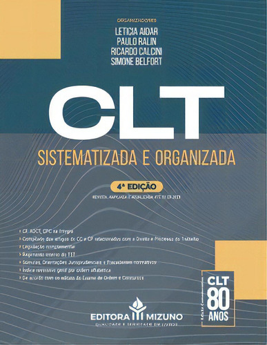 Clt Sistematizada E Organizada, De Belfort Simone. Editora Mizuno, Capa Mole Em Português