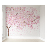Papel De Parede Árvore Floral Rose Autocolante Vr392 11m²