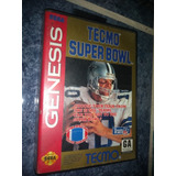 Sega Genesis Tecmo Superbowl Video Juego Vintage Con Caja
