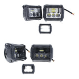 Par Faros 8 Led  Lupa Dual Dually Auxiliar Jeep 4x4 Estrobo