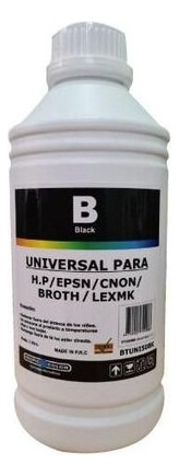 Tinta Negra Litro Universal Para Ecotank Ciss Y Recargas