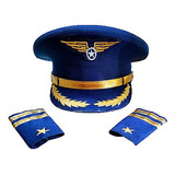 Kepi Gorra Tipo Piloto Azul Marino Con Sobre Hombreras 