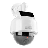 Camara Domo Falsa Seguridad C/soporte Luz Led Roja Pilar